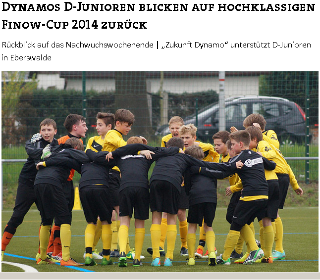  „Zukunft Dynamo“ unterstützt D-Junioren in Eberswalde